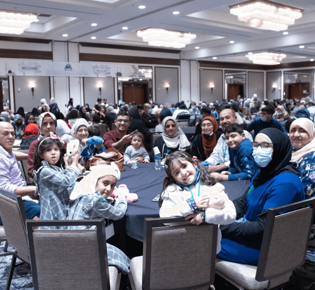Families gathered together at the annual conference banquet