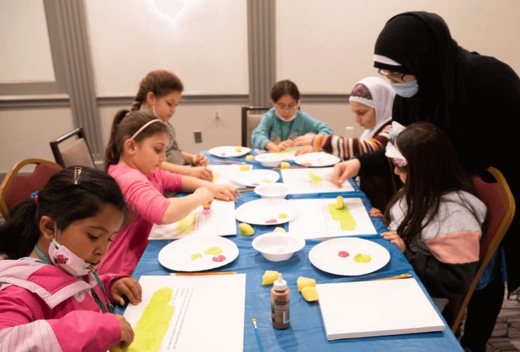 Youth art activity at the conference