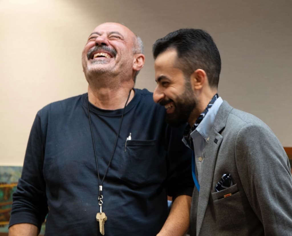 Volunteers sharing a joyful moment